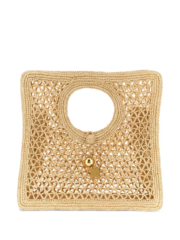 Jacquemus The Spiaggia Small Square Bag in Neutrals