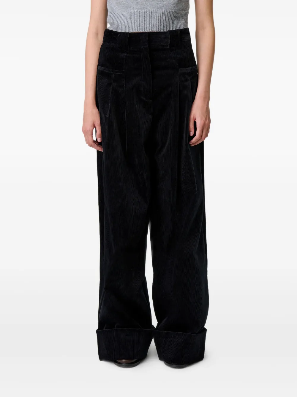 Claudie Pierlot high-waist wide-leg trousers - Nero
