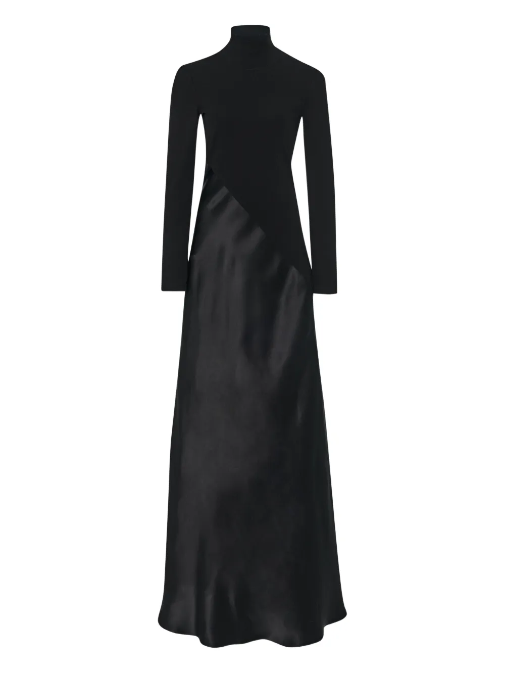 Rosetta Getty vestido largo con cuello alto | negro | Image 1