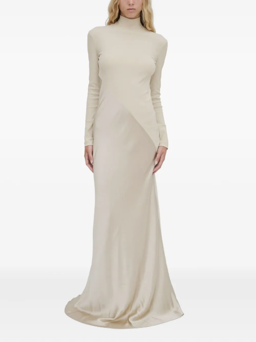 Rosetta Getty Turtleneck Maxi Dress In Neutral