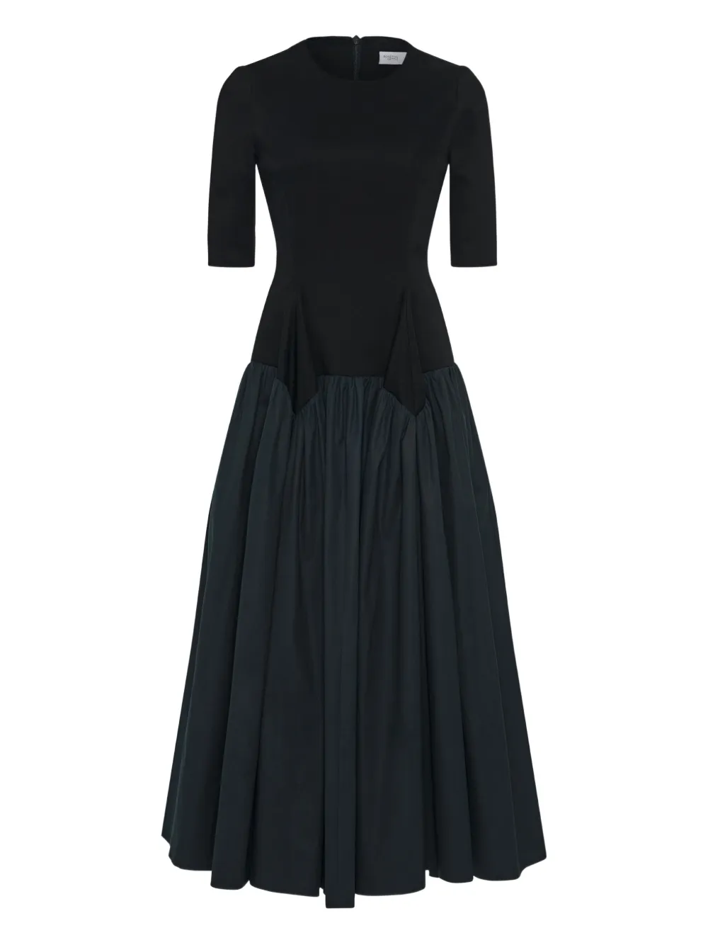 Rosetta Getty robe à basques et à fronces | noir | Image 1