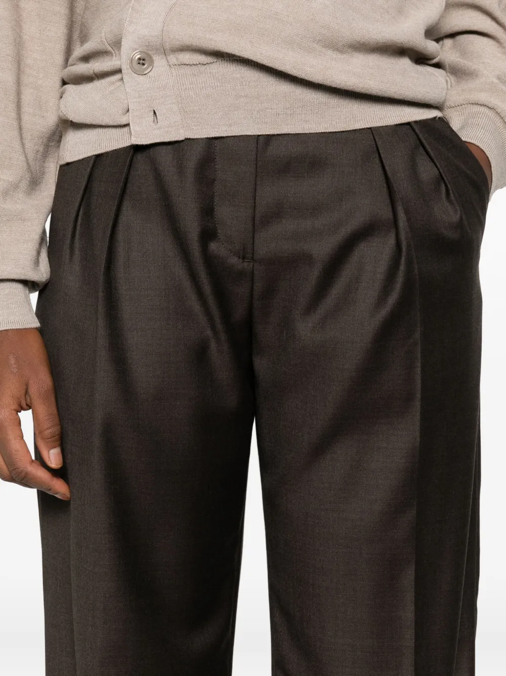 Loulou De Saison Pleated-front Trousers In Brown