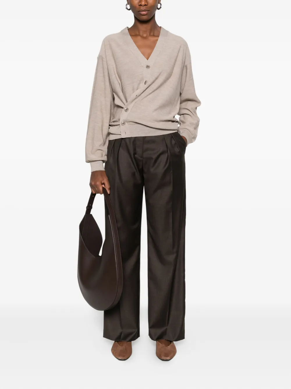 LouLou de Saison Broek met geplooide voorkant - Bruin
