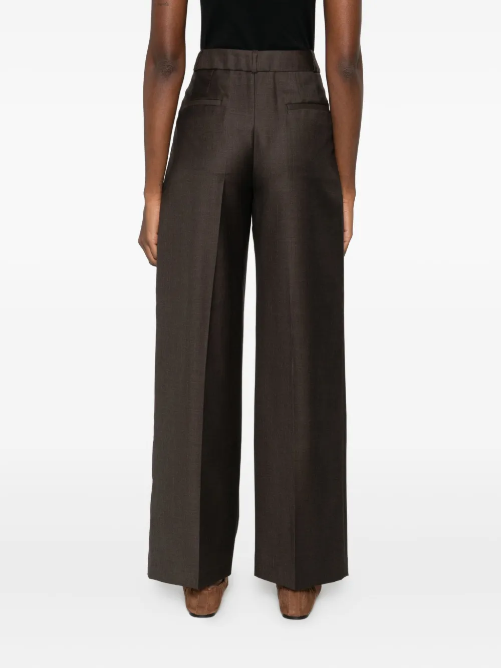 Loulou De Saison Pleated-front Trousers In Brown