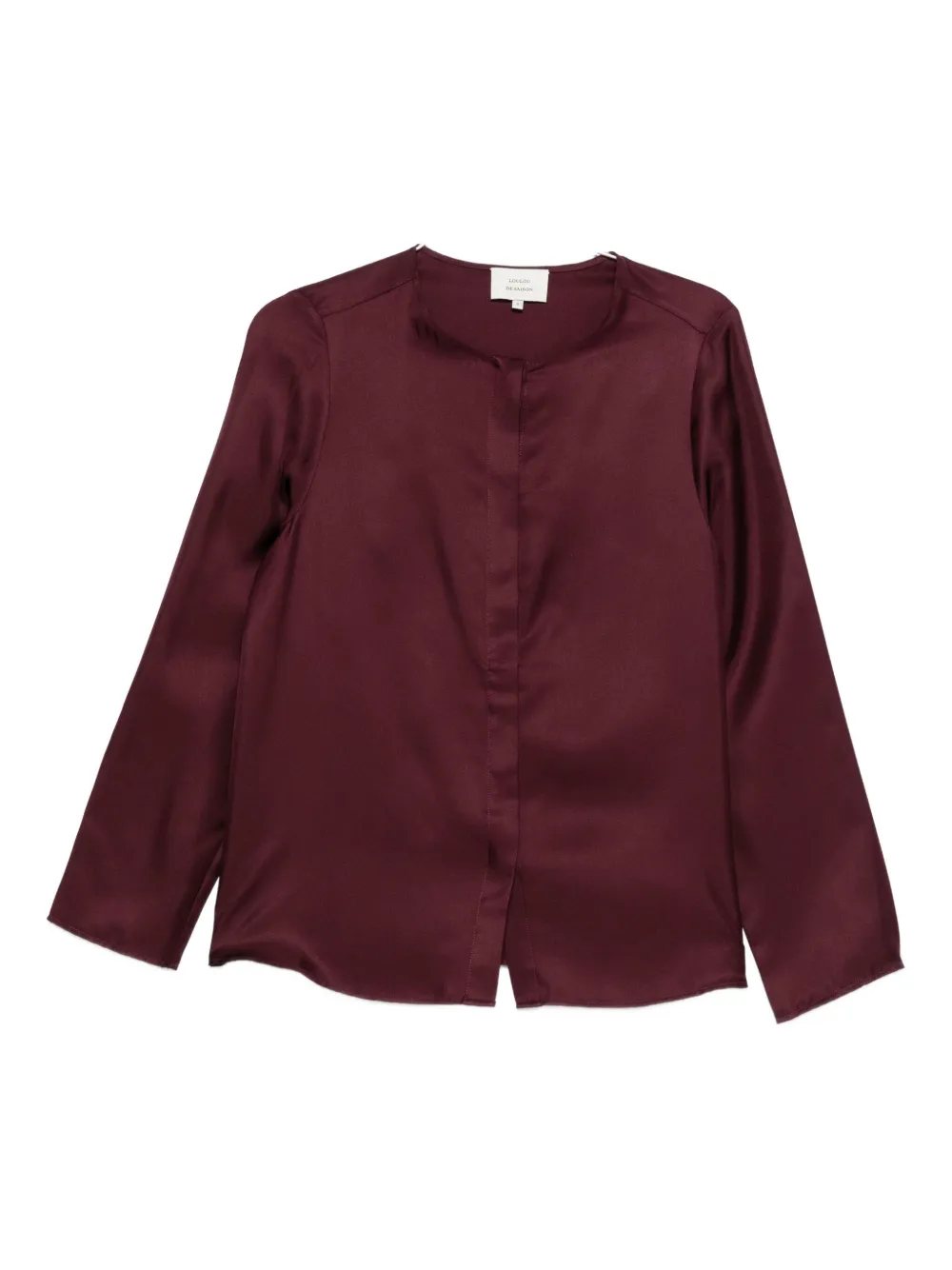 Loulou De Saison Long-sleeve Satin Shirt In Burgundy