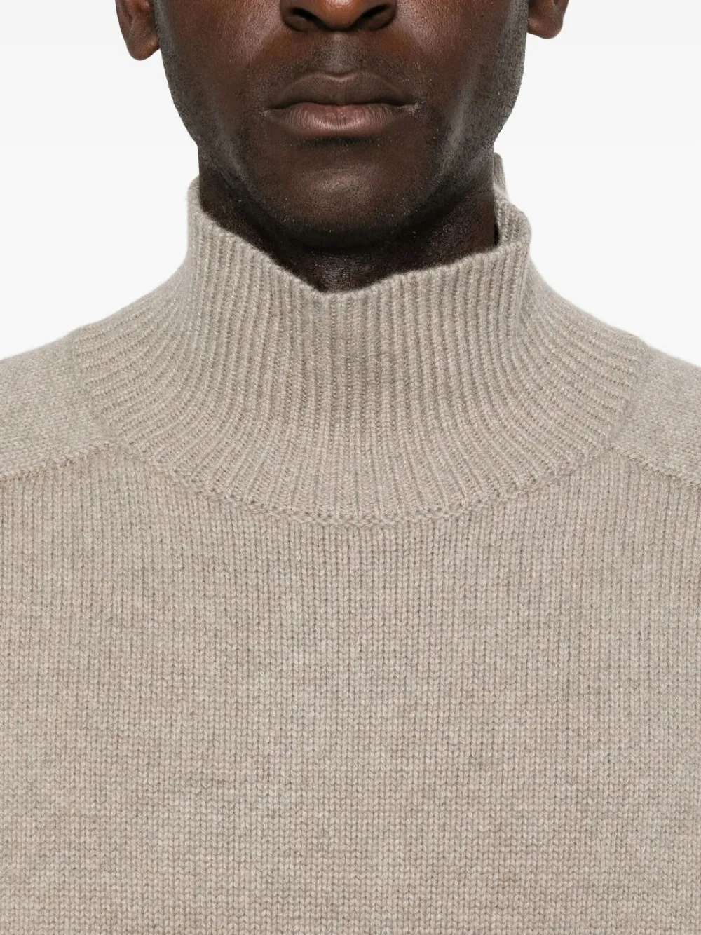 Soft Goat Turtleneck Sweater In Brown