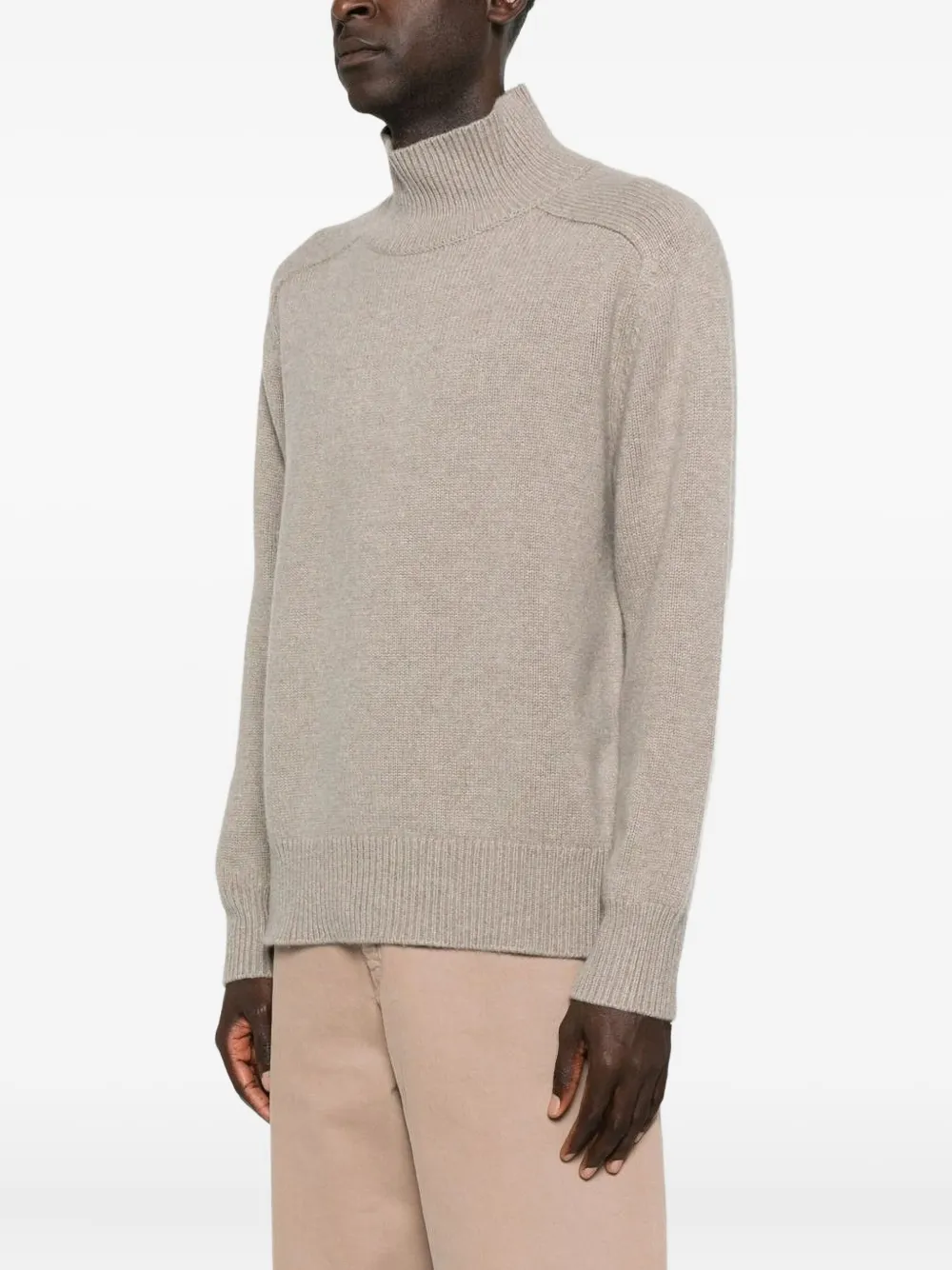 Soft Goat Turtleneck Sweater In Brown