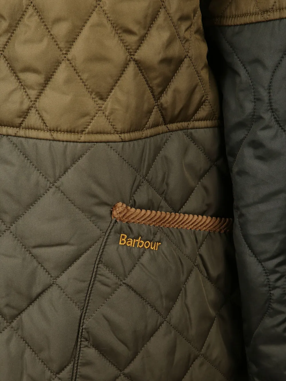 Barbour Quilted Jacket With Contrast Collar And Pockets In Multi