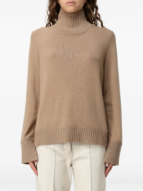 Allude suéter tejido de canalé con cuello de tortuga