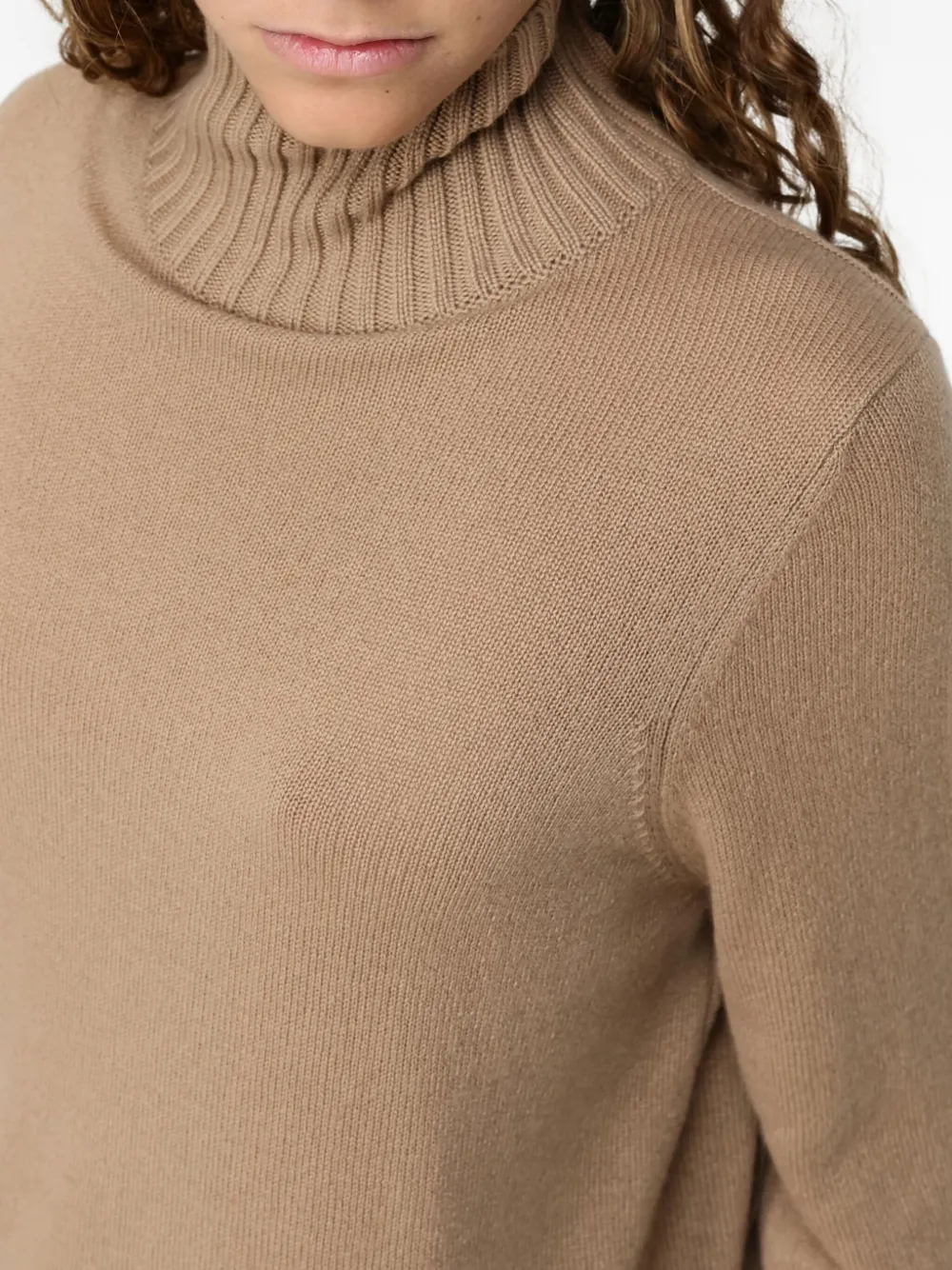 Allude Ribbed High-neck Sweater In Neutral