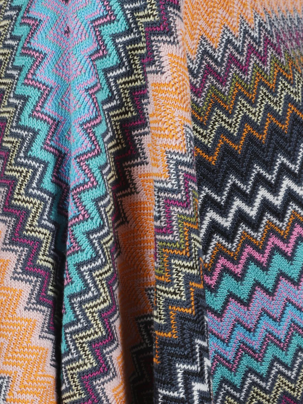 Missoni Chevron-pattern Fringed Cape In Multi