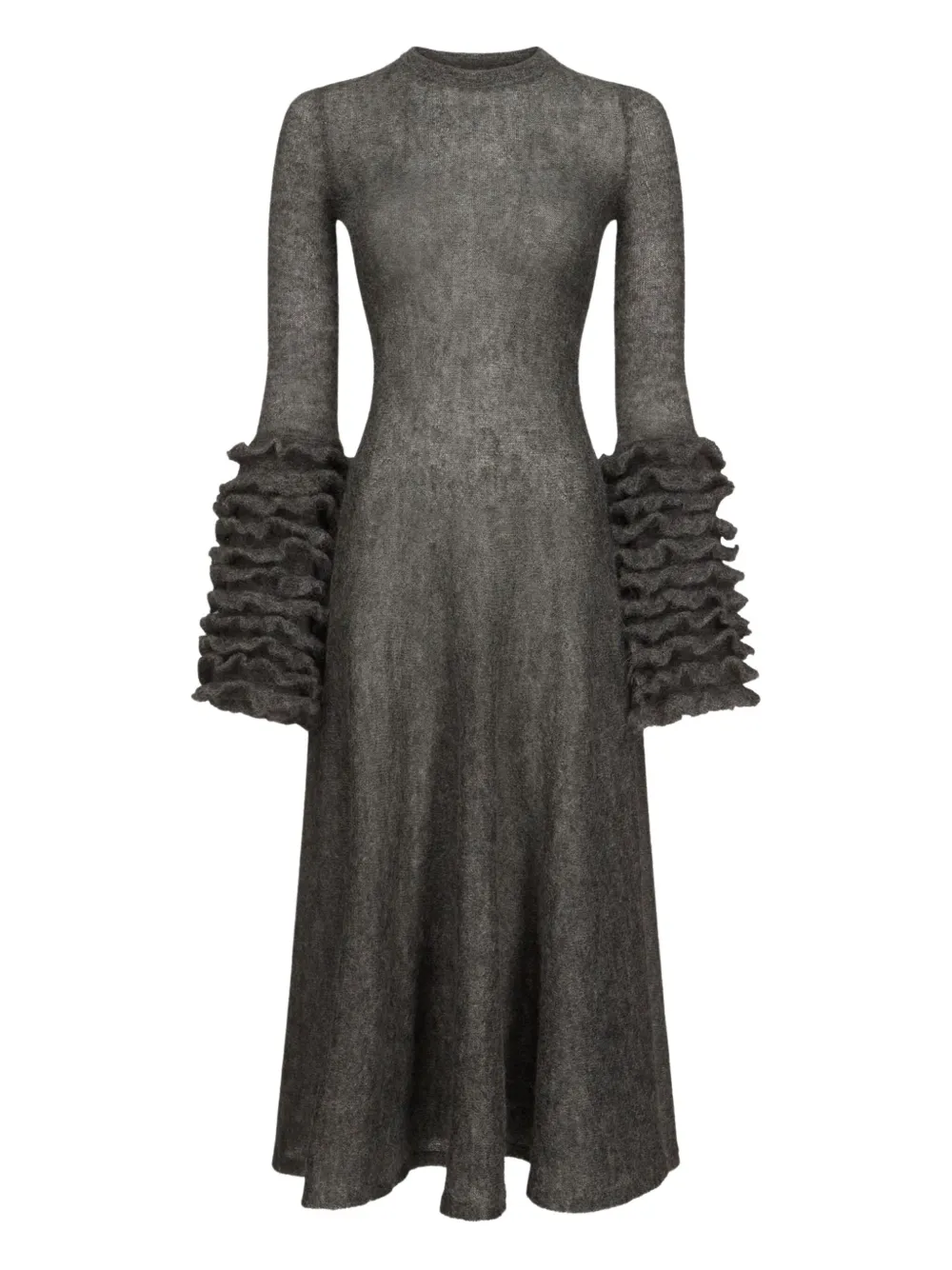 Alaïa ruffled-sleeve flare dress | Black | Image 1