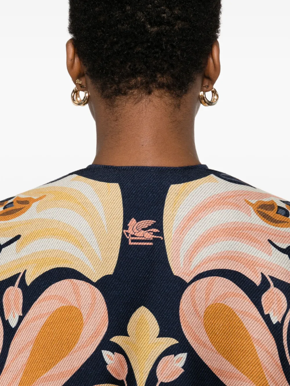 ETRO Cape met bloemenprint Oranje