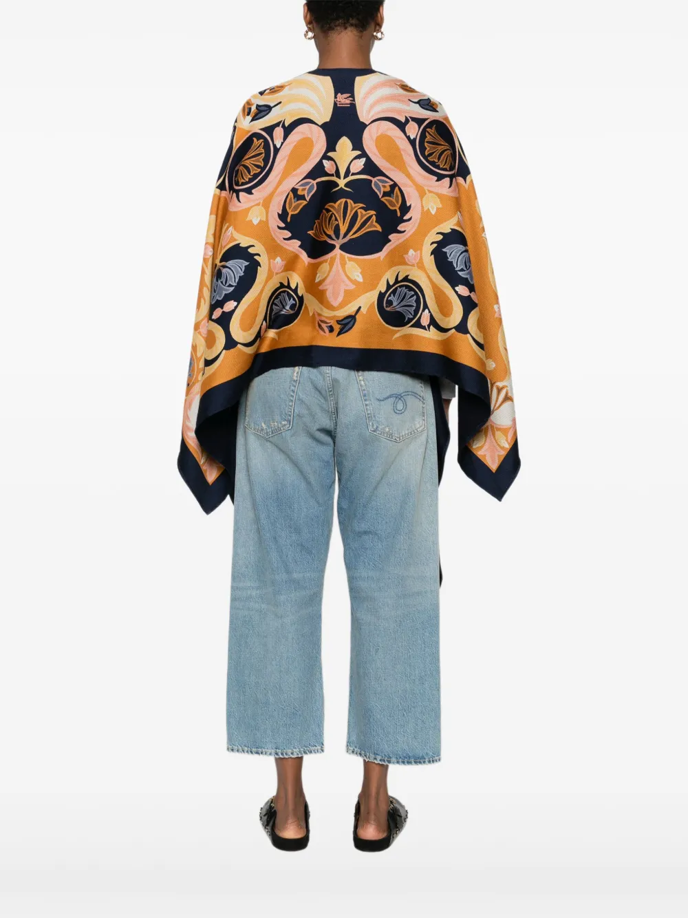 ETRO Cape met bloemenprint Oranje