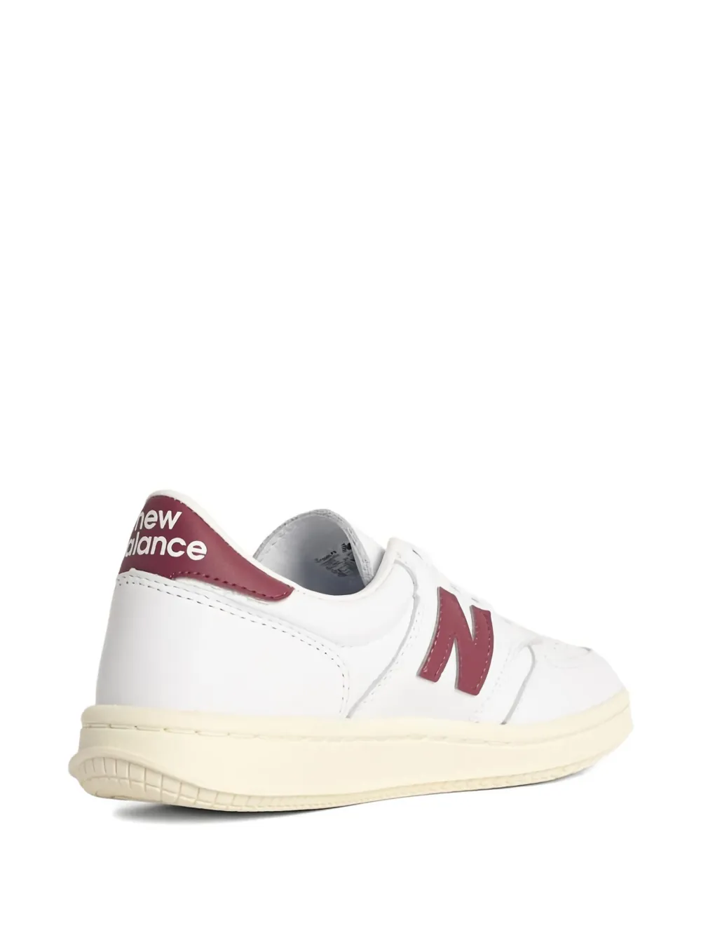 New Balance T500 logo-patch leather sneakers White