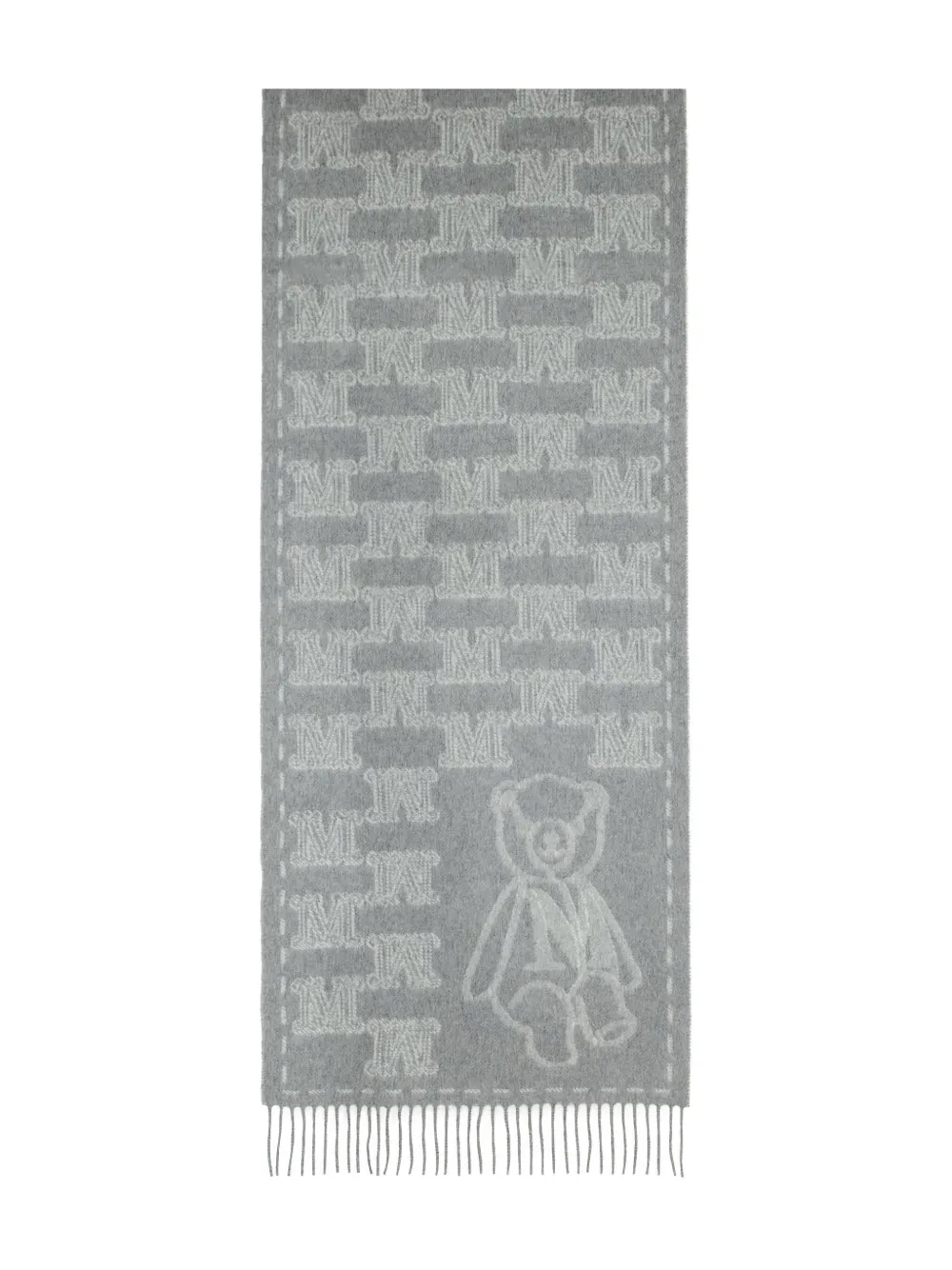 Max Mara jacquard-monogram cashmere scarf - Grijs