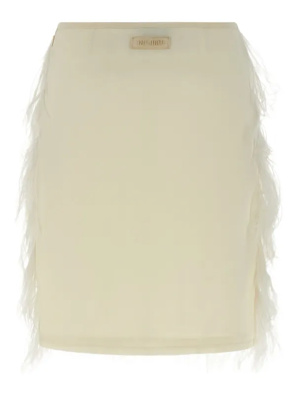 The Attico Side Zip-fastening Mini Skirt in Neutrals