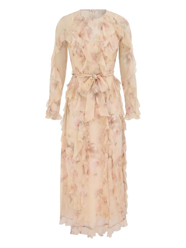 chinese dress ladies Just Perfect Tiered Ruffle Maxi Dress Oat main image 1
