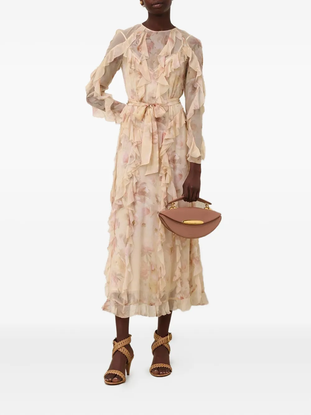 ZIMMERMANN Hypnotic Frill maxi-jurk met ruches - Beige