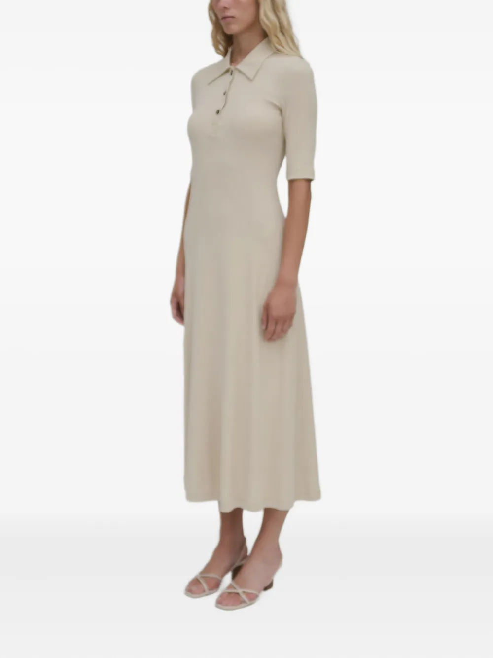 Rosetta Getty Polo Shirt Dress In Neutral