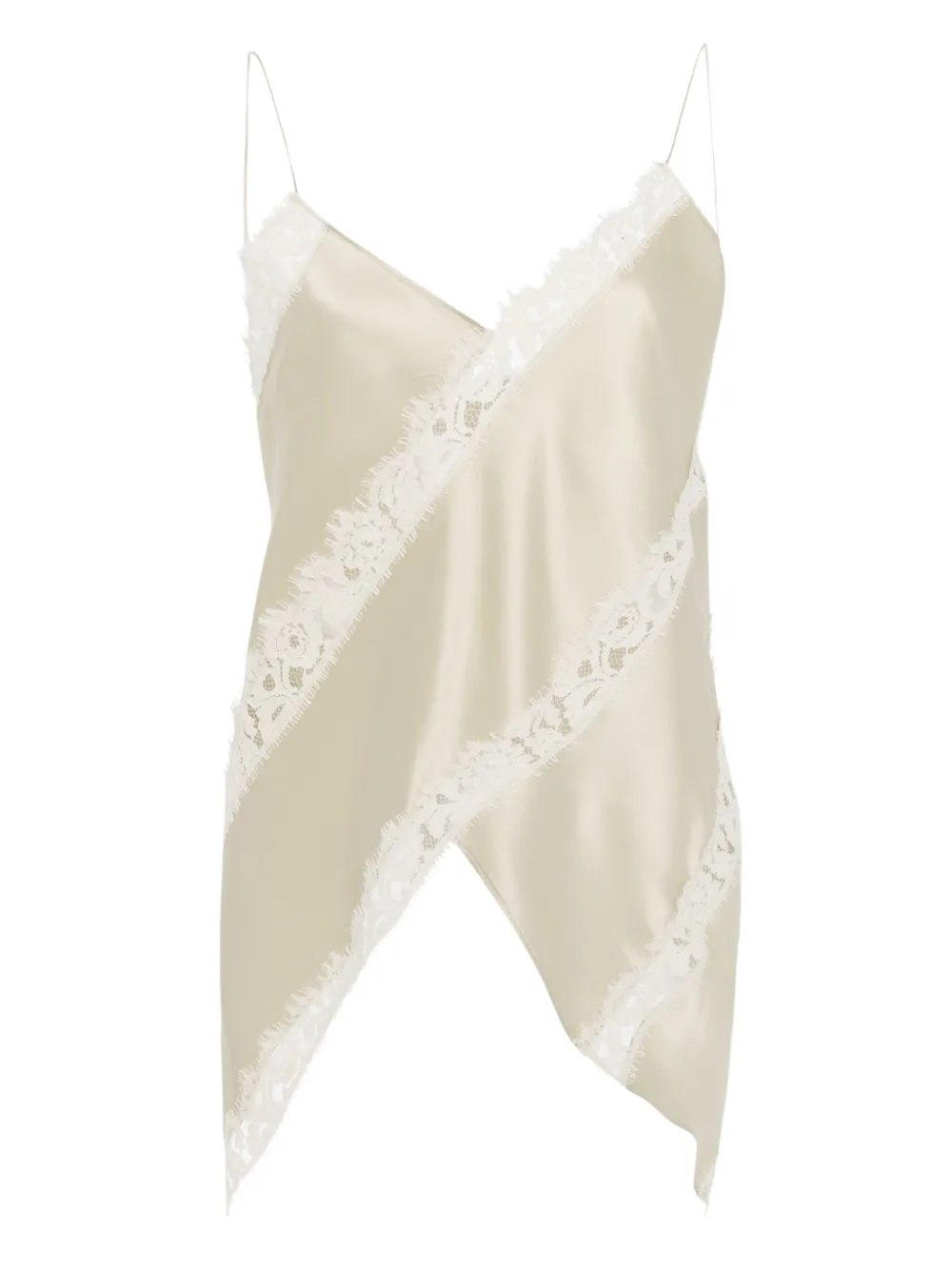Rosetta Getty Lace-panel Blouse In Neutral