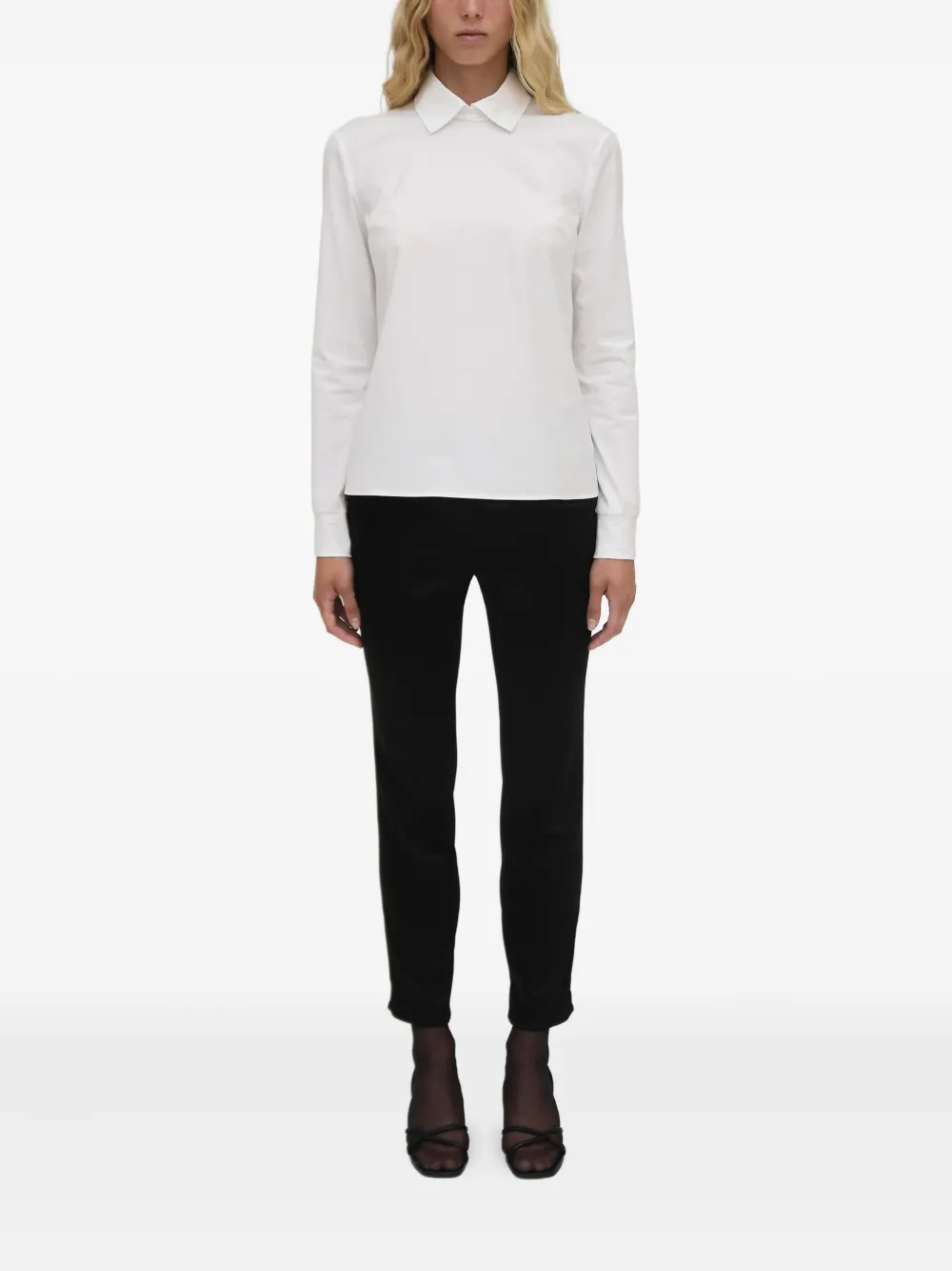 Rosetta Getty T-shirt met polokraag en lange mouwen Wit