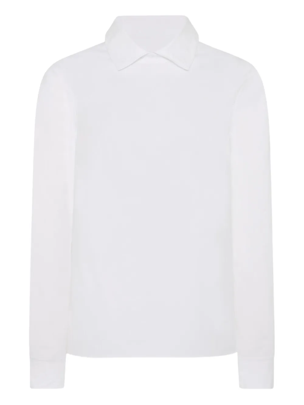 Rosetta Getty Long-sleeve Polo-collar T-shirt In White