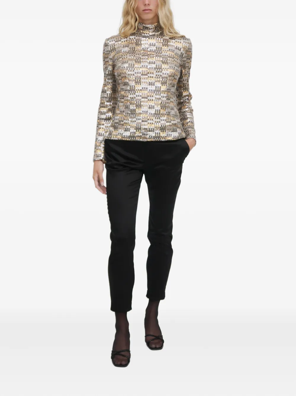 Rosetta Getty sequin-embellished turtleneck top | Blouses | Image 2