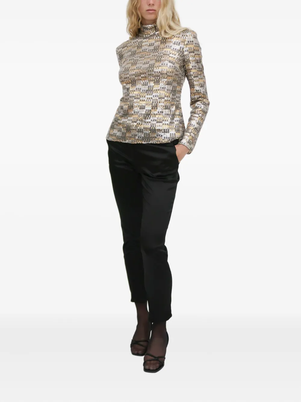 Rosetta Getty Top met col en pailletten Goud