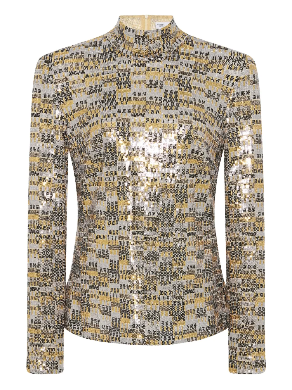 Rosetta Getty sequin-embellished turtleneck top | Gold | Image 1
