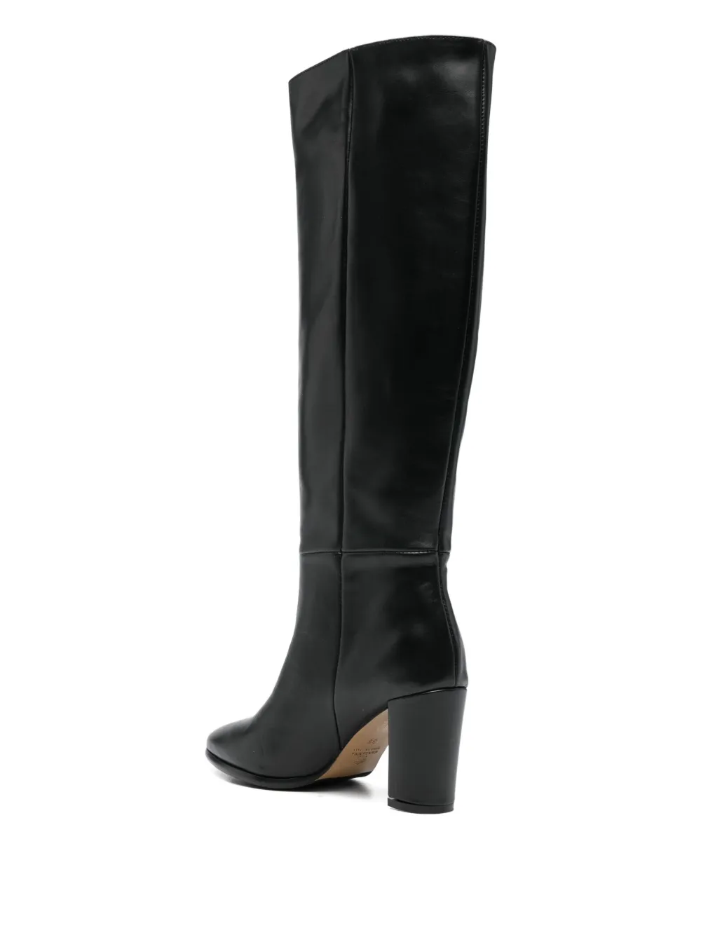 L Arianna 80mm Leather Knee-high Boots In Black