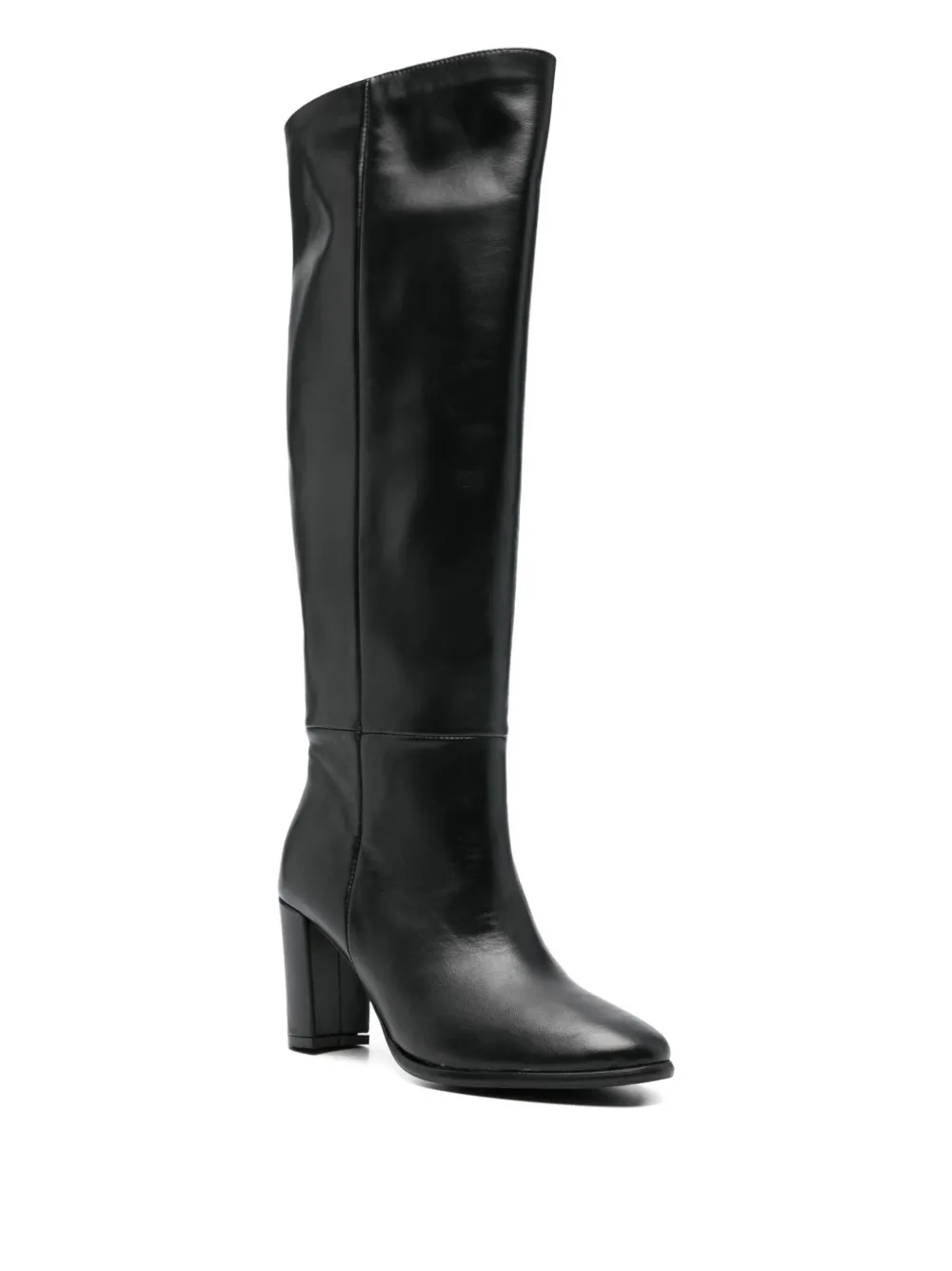 L Arianna 80mm Leather Knee-high Boots In Black