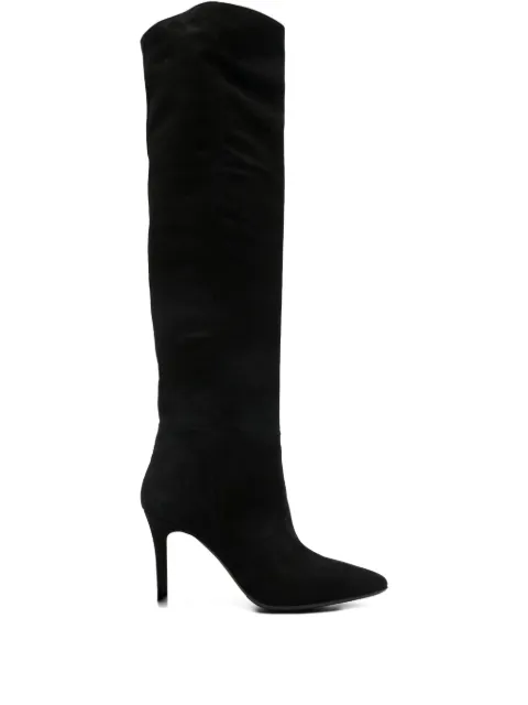 L Arianna suede pointed-toe knee-high boots 