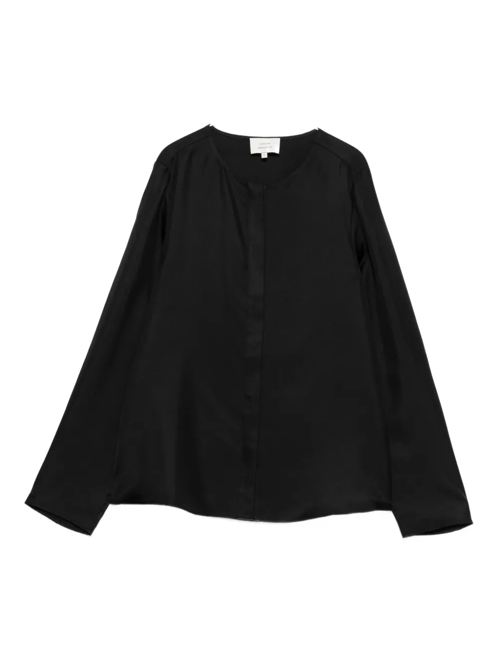 Loulou De Saison Round-neck Long-sleeve Shirt In Black