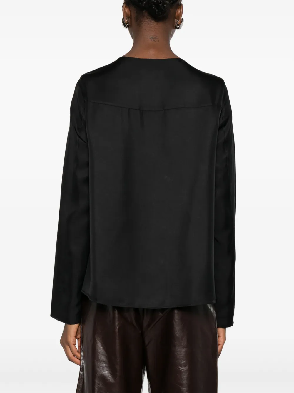 LouLou de Saison blouse met ronde hals Zwart