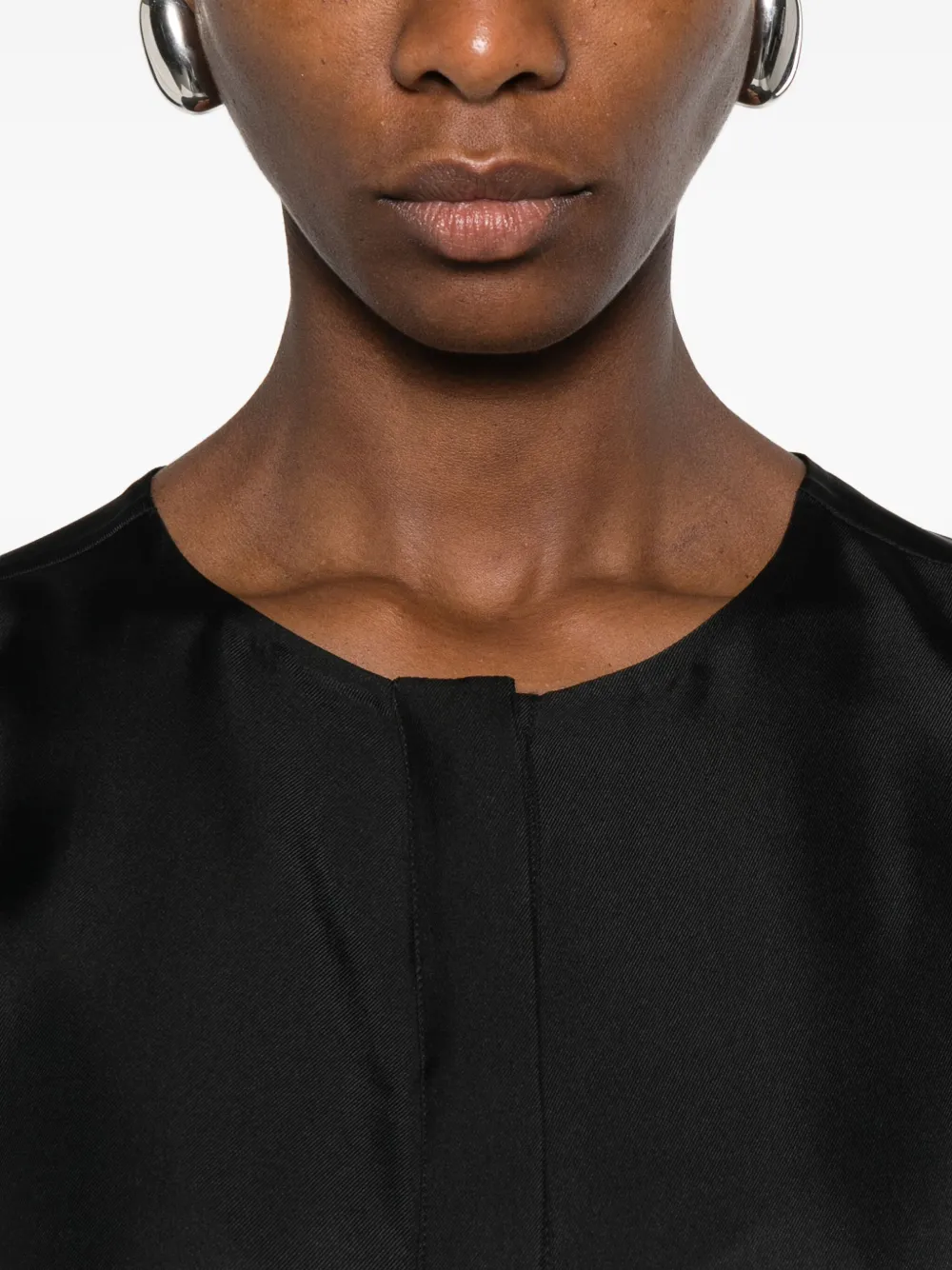 LouLou de Saison blouse met ronde hals Zwart