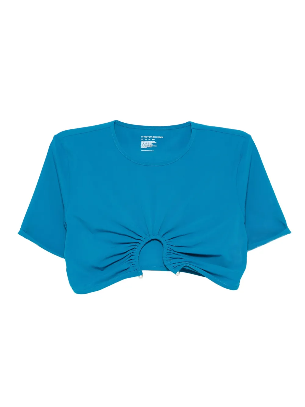 Christopher Esber pearl-embellished gathered top | Blue | Image 1