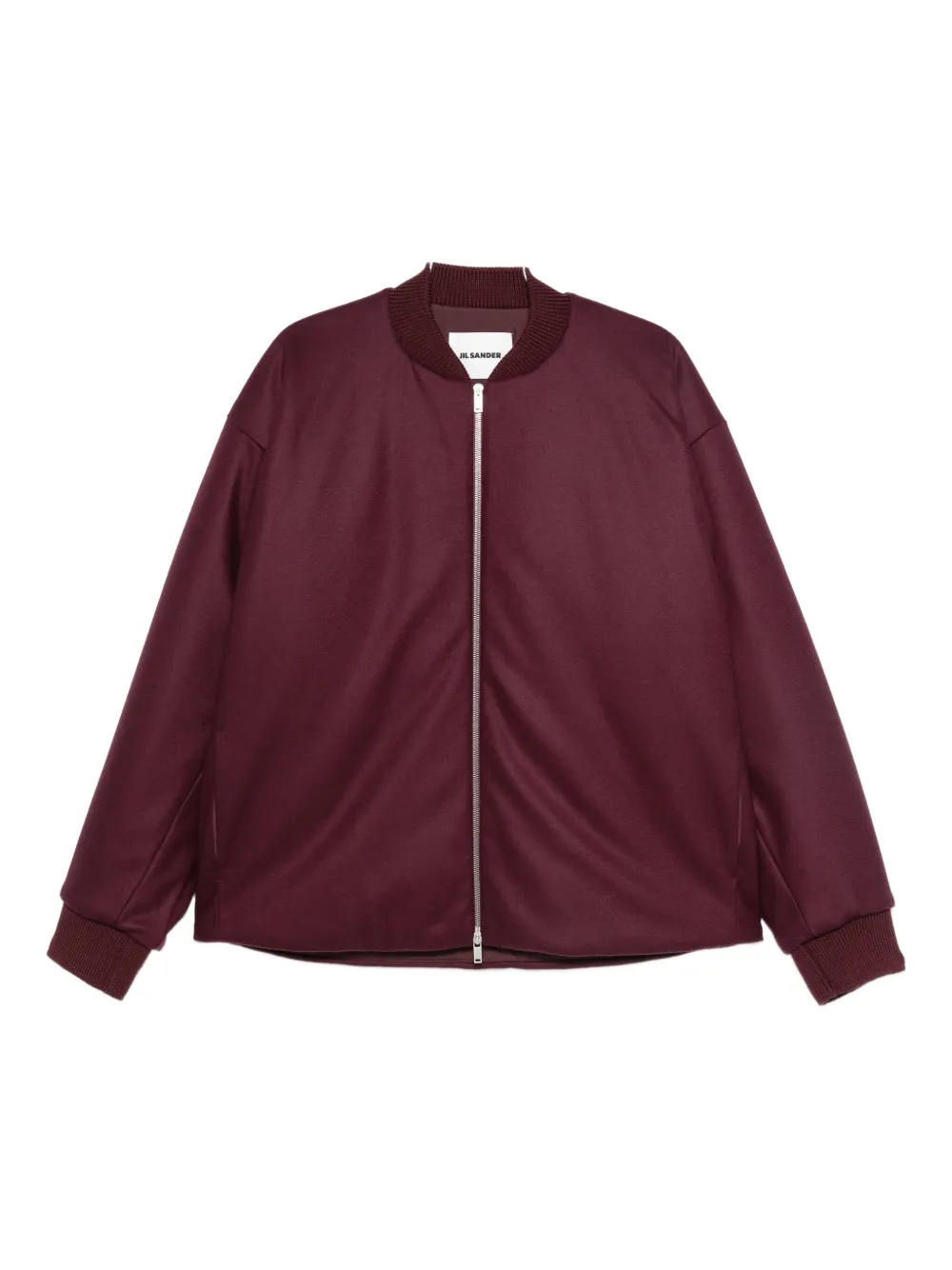 Jil Sander Zip-up Wool Bomber Jacket In Red
