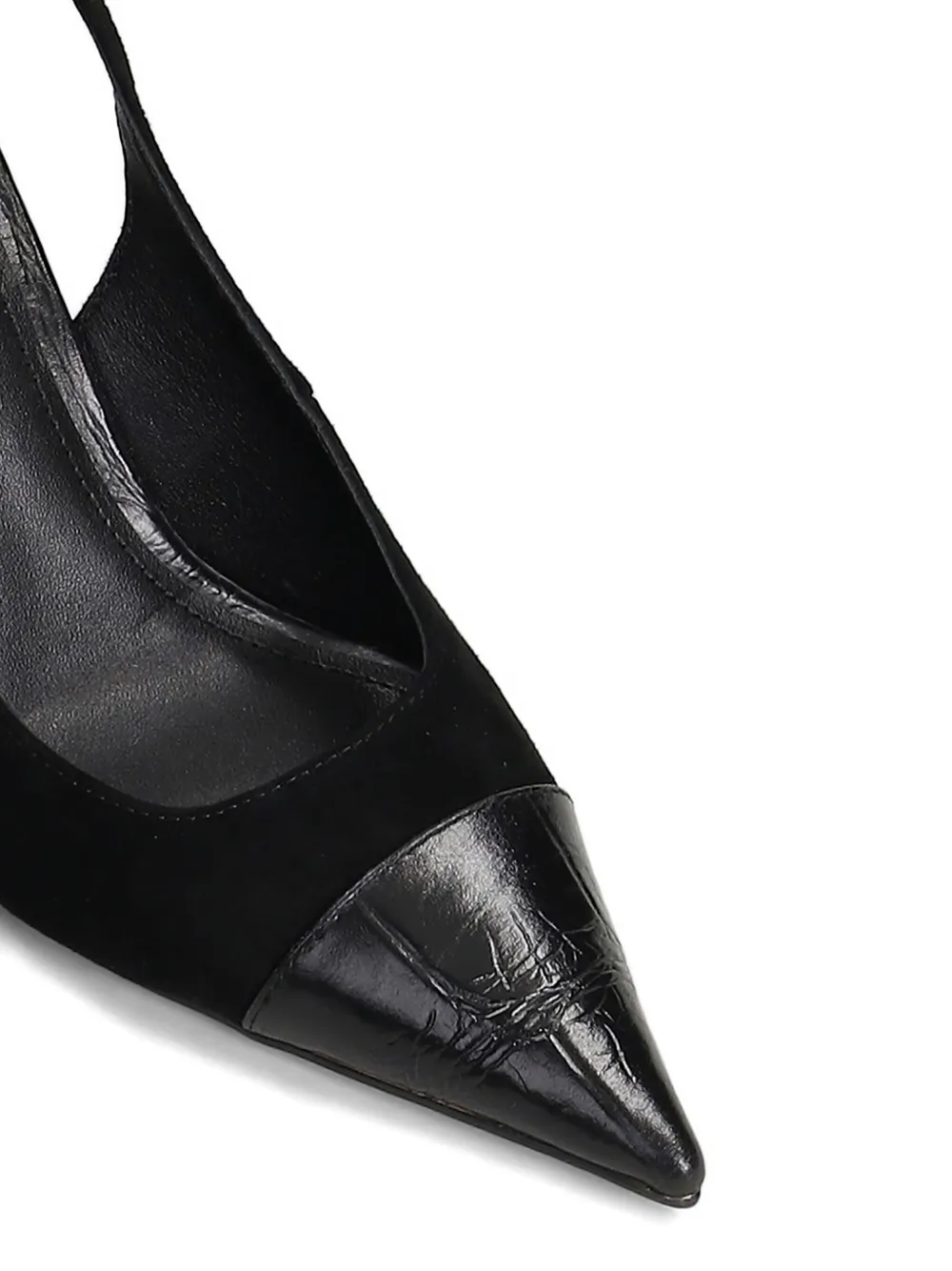 Lola Cruz 100 mm slingback pumps met puntige neus Zwart