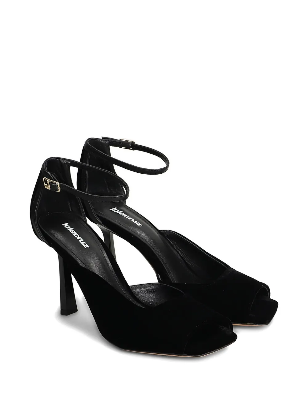 Lola Cruz 90 mm Qelina sandalen Zwart
