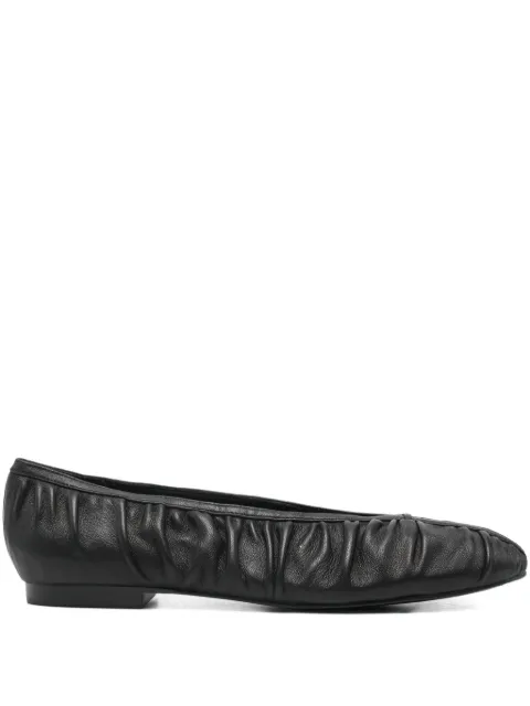 Bibi Lou pleated leather ballet flats