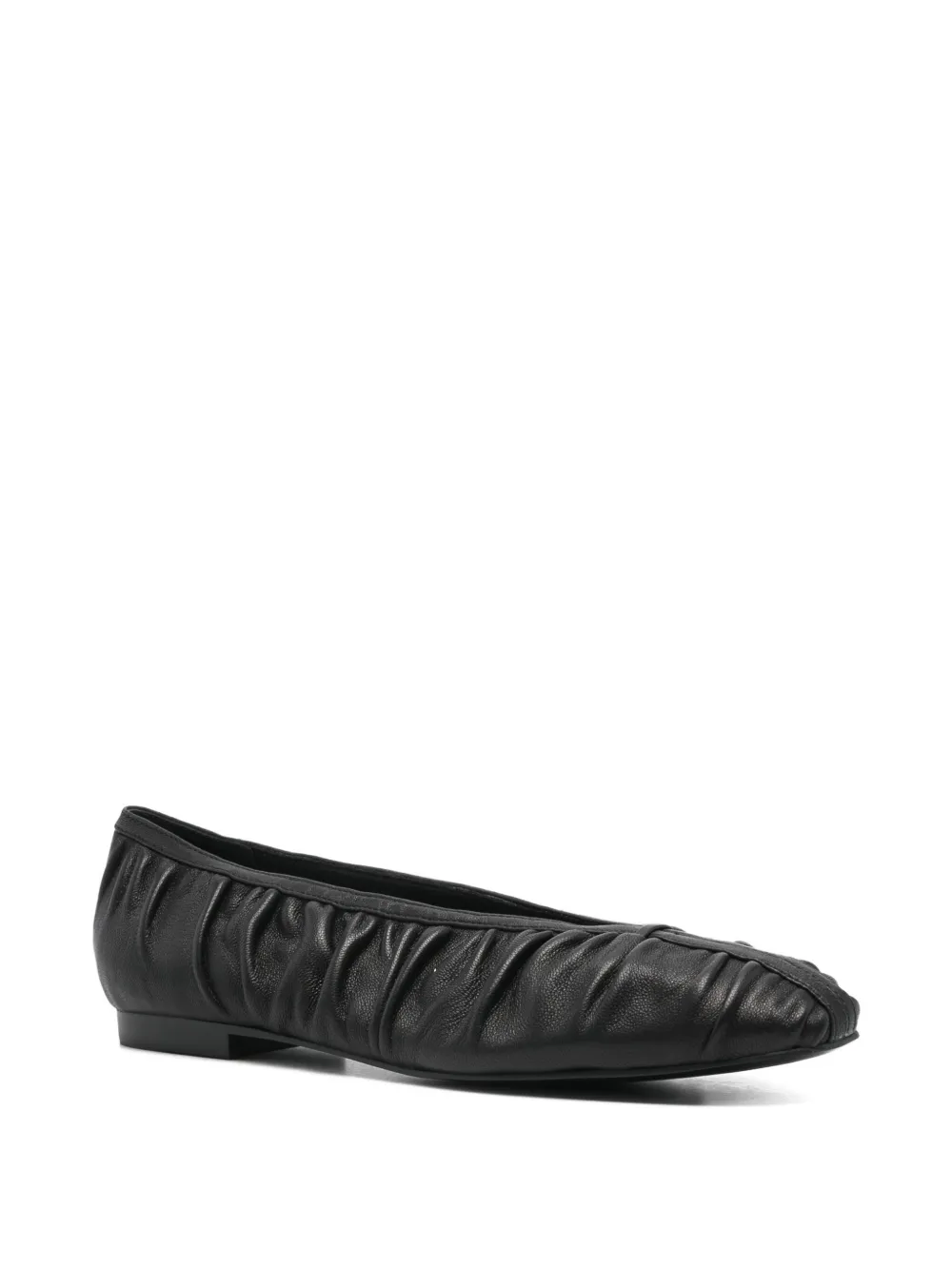 Bibi Lou pleated leather ballet flats - Zwart