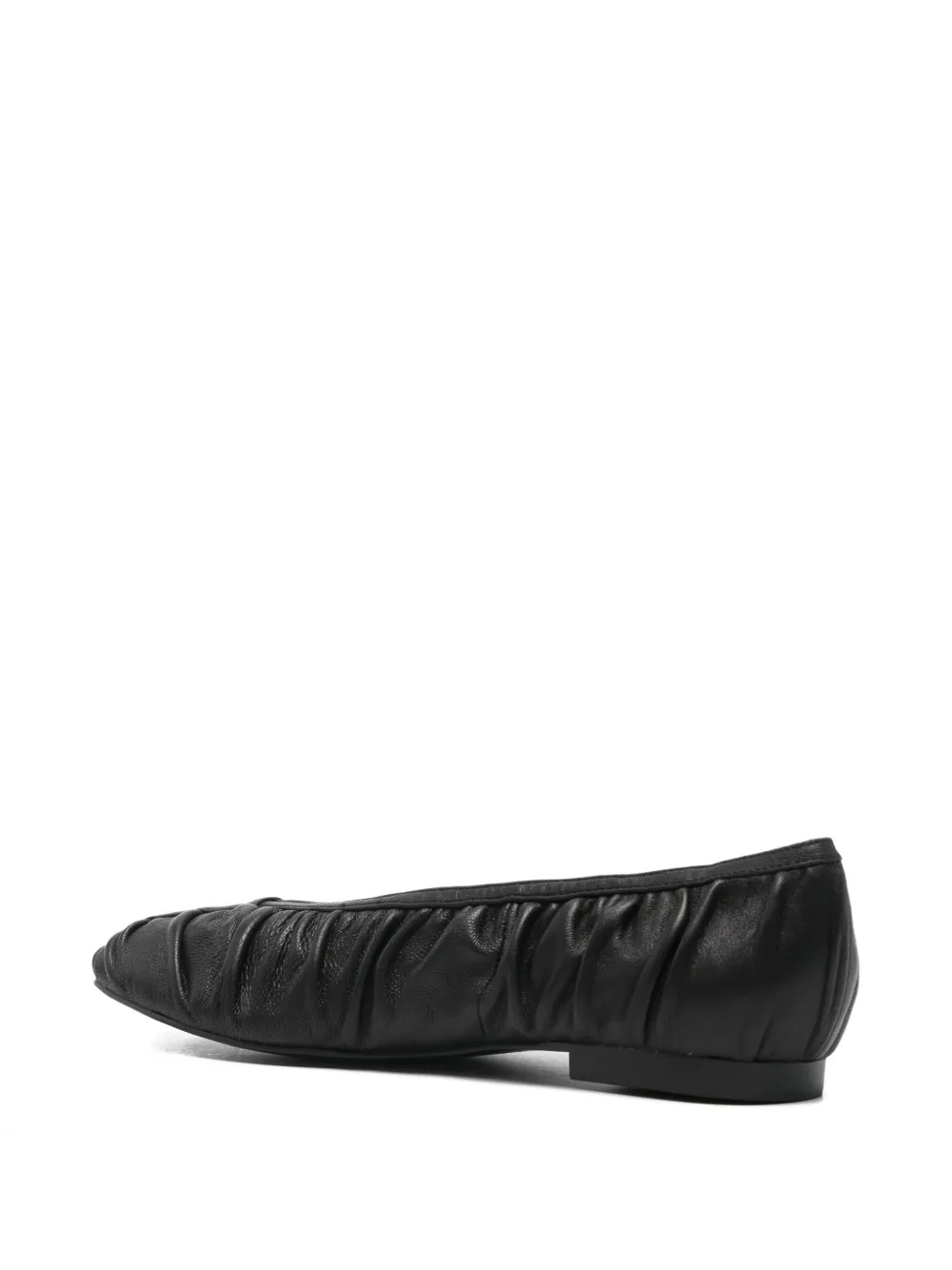 Bibi Lou Geplooide leren ballerina's Zwart