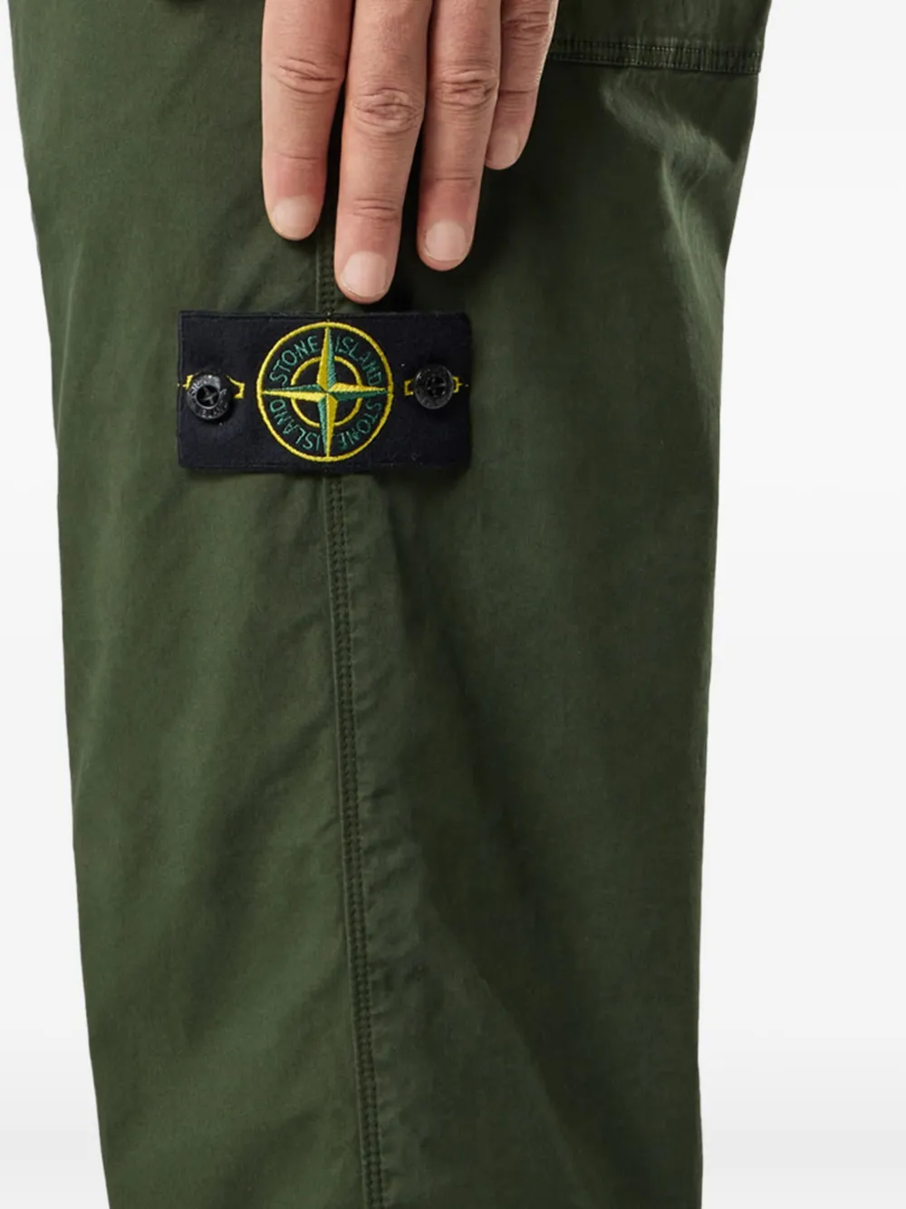 Stone Island Broek met logopatch Groen