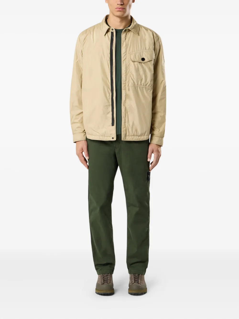 Stone Island logo-patch trousers - Groen