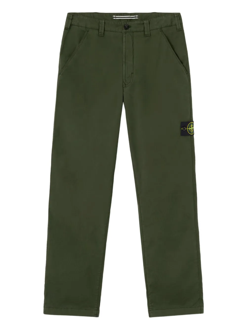 Stone Island logo-patch trousers | Green | Image 1