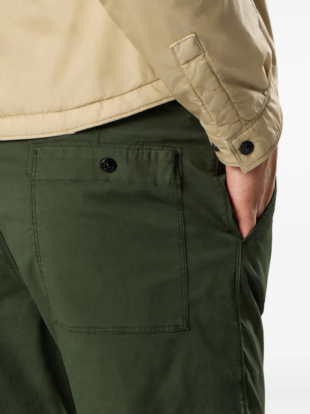Stone Island Broek met logopatch Groen
