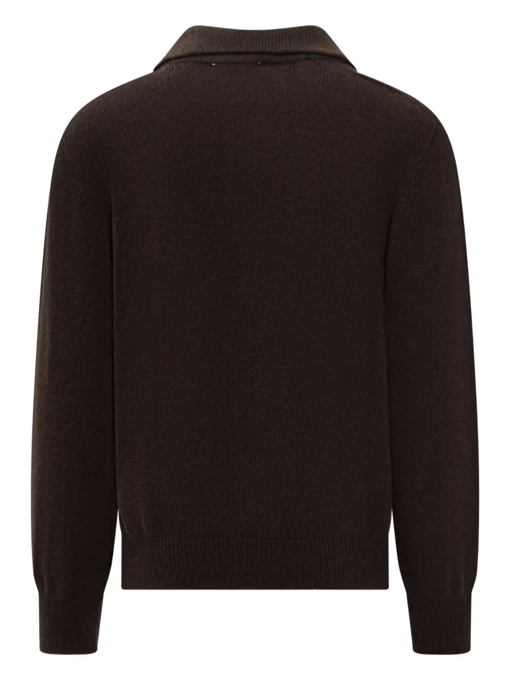 A Paper Kid knitted long-sleeve polo shirt - Bruin