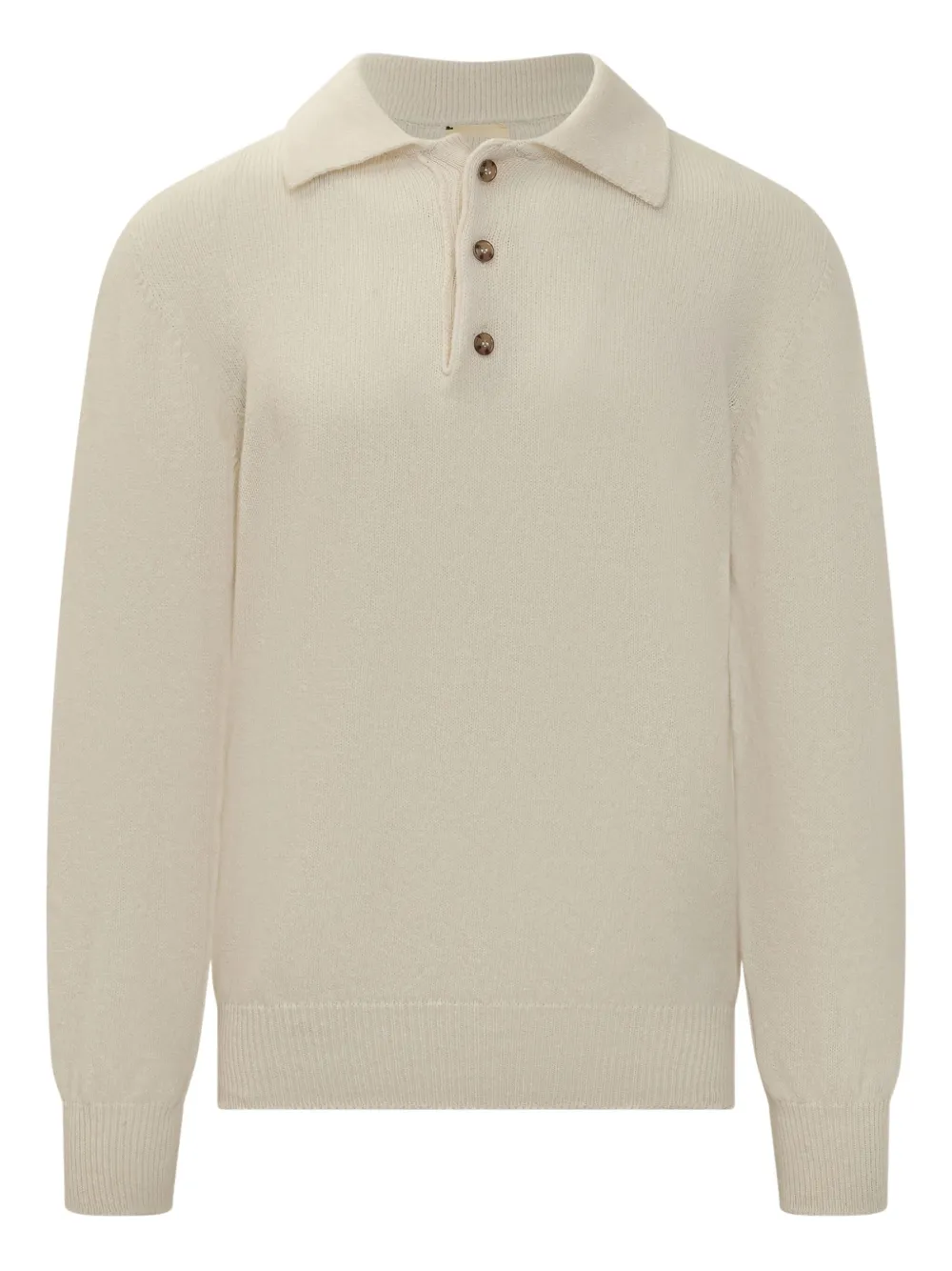 A Paper Kid knitted long-sleeve polo shirt | Neutrals | Image 1
