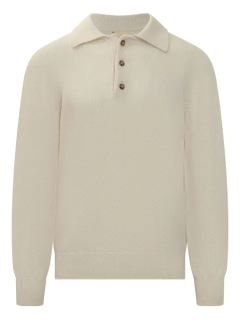 A Paper Kid knitted long-sleeve polo shirt